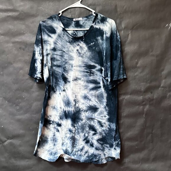 Buck Mason Size Large Cotton Shirt Short Sleeve Tie Dye Blue Tee T-Shirt - Picture 1 of 5